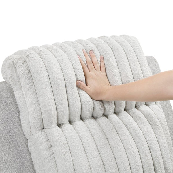 English Elm Reclining Chair with Dual Fabric Corduroy Microfiber Upholstery for Living Room Comfort B011P580794