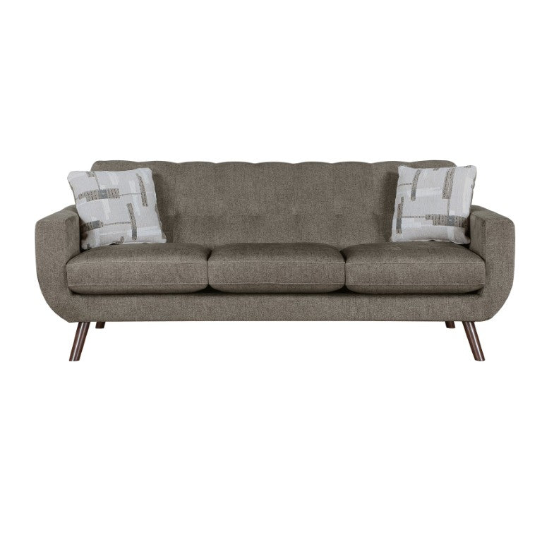 English Elm Sofa Mid-Century Modern Microfiber Upholstered with Walnut Legs and Pocket Coil Cushions B011P580795