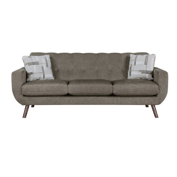English Elm Sofa Mid-Century Modern Microfiber Upholstered with Walnut Legs and Pocket Coil Cushions B011P580795