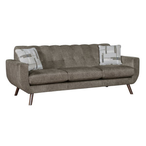 English Elm Sofa Mid-Century Modern Microfiber Upholstered with Walnut Legs and Pocket Coil Cushions B011P580795