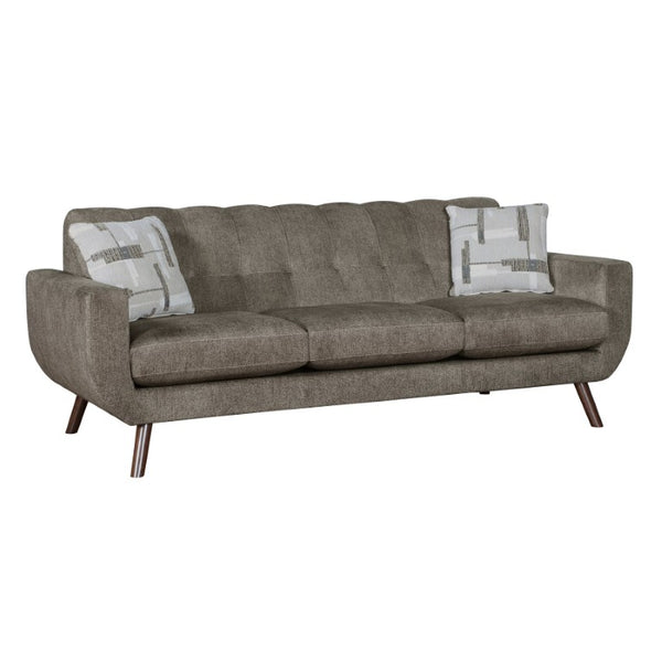 English Elm Sofa Mid-Century Modern Microfiber Upholstered with Walnut Legs and Pocket Coil Cushions B011P580795