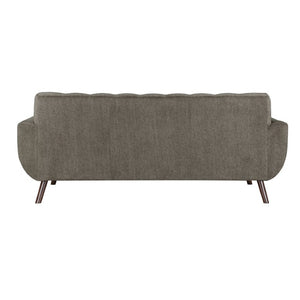 English Elm Sofa Mid-Century Modern Microfiber Upholstered with Walnut Legs and Pocket Coil Cushions B011P580795