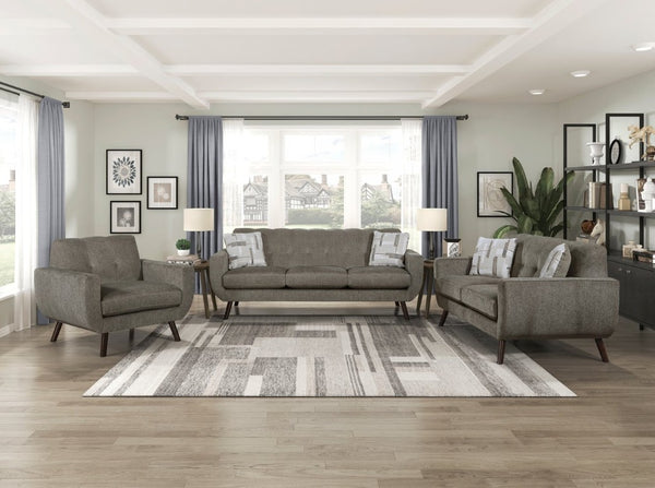 English Elm Sofa Mid-Century Modern Microfiber Upholstered with Walnut Legs and Pocket Coil Cushions B011P580795