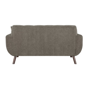 English Elm Love Seat Microfiber Mid-Century Modern Loveseat with Walnut Legs and Toss Pillows Brown 70 L x 35.5 W x 35.5 H B011P580796