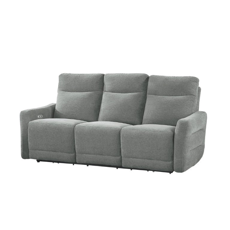 English Elm Power Lay Flat Reclining Sofa with Adjustable Headrests and USB Charging in Dove Gray Chenille Dark Gray B011P580798