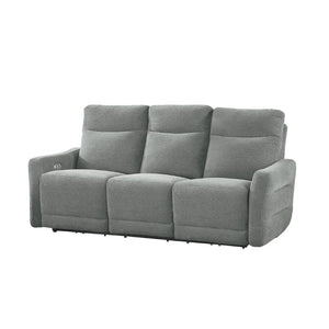 English Elm Power Lay Flat Reclining Sofa with Adjustable Headrests and USB Charging in Dove Gray Chenille Dark Gray B011P580798