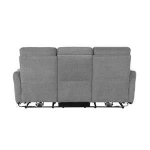 English Elm Power Lay Flat Reclining Sofa with Adjustable Headrests and USB Charging in Dove Gray Chenille Dark Gray B011P580798