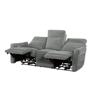 English Elm Power Lay Flat Reclining Sofa with Adjustable Headrests and USB Charging in Dove Gray Chenille Dark Gray B011P580798