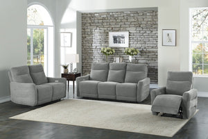 English Elm Power Lay Flat Reclining Sofa with Adjustable Headrests and USB Charging in Dove Gray Chenille Dark Gray B011P580798