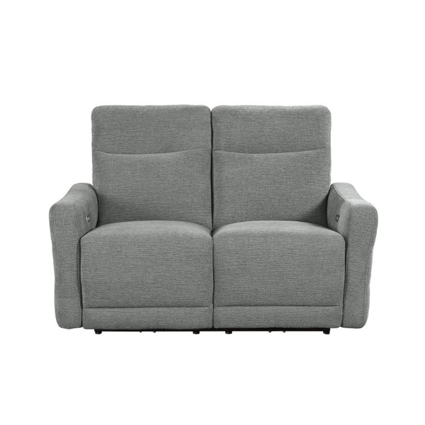 English Elm Power Reclining Loveseat Lay Flat Chenille Upholstered Sofa with USB Charging Ports B011P580799