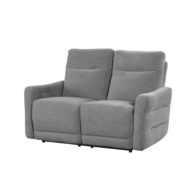 English Elm Power Reclining Loveseat Lay Flat Chenille Upholstered Sofa with USB Charging Ports B011P580799