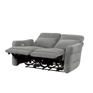 English Elm Power Reclining Loveseat Lay Flat Chenille Upholstered Sofa with USB Charging Ports B011P580799