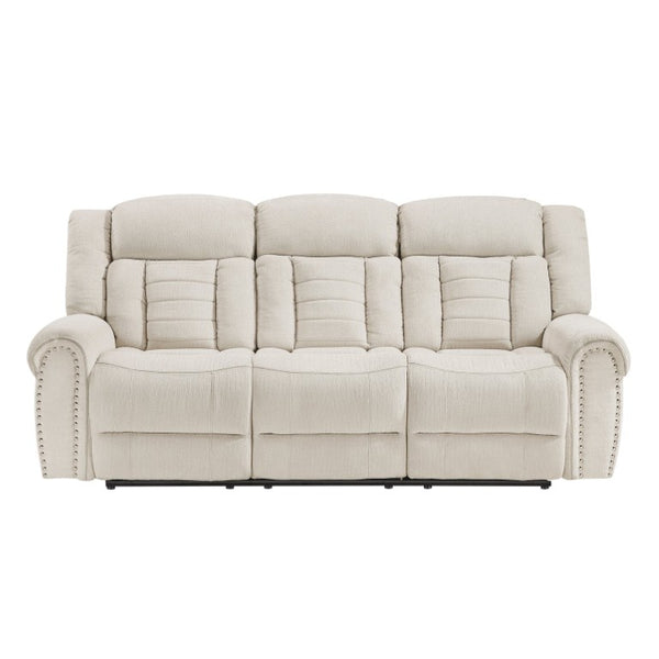 English Elm Double Reclining Sofa Chenille Upholstered with Nailhead Trim and Pocket Coil Support B011P580803