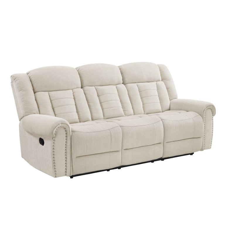 English Elm Double Reclining Sofa Chenille Upholstered with Nailhead Trim and Pocket Coil Support B011P580803