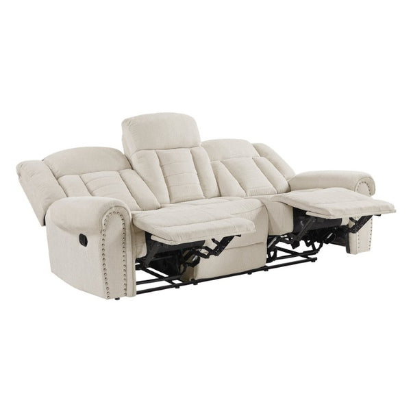 English Elm Double Reclining Sofa Chenille Upholstered with Nailhead Trim and Pocket Coil Support B011P580803