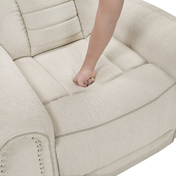 English Elm Double Reclining Sofa Chenille Upholstered with Nailhead Trim and Pocket Coil Support B011P580803