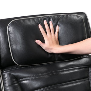 English Elm Power Reclining Sofa with Massage Heated Seating Wireless Charging and Wall Hugger Design Black Leather B011P580806
