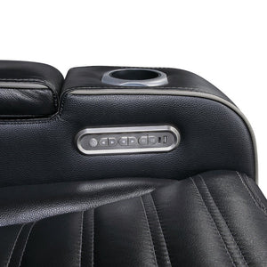 English Elm Power Reclining Sofa with Massage Heated Seating Wireless Charging and Wall Hugger Design Black Leather B011P580806