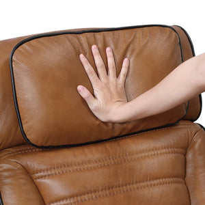 English Elm Power Reclining Sofa with Top Grain Leather Massage Heated Seats and Wireless Charging B011P580809