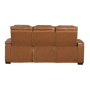 English Elm Power Reclining Sofa with Top Grain Leather Massage Heated Seats and Wireless Charging B011P580809