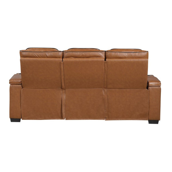 English Elm Power Reclining Sofa with Top Grain Leather Massage Heated Seats and Wireless Charging B011P580809
