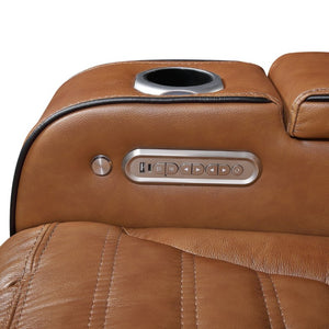 English Elm Power Reclining Sofa with Top Grain Leather Massage Heated Seats and Wireless Charging B011P580809