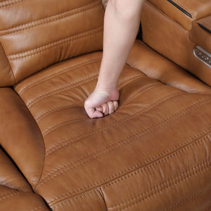 English Elm Power Reclining Loveseat with Top-Grain Leather Massage Heat and Built-In Speakers B011P580810