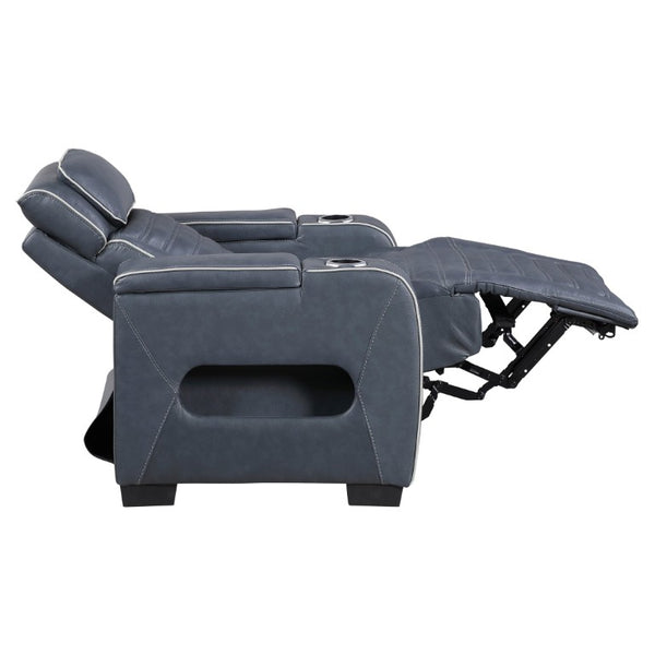 English Elm Power Recliner with LED Lighting Top Grain Leather Massage Heated Theater Chair B011P580814