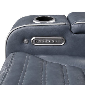 English Elm Power Recliner with LED Lighting Top Grain Leather Massage Heated Theater Chair B011P580814