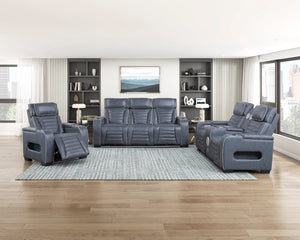 English Elm Power Recliner with LED Lighting Top Grain Leather Massage Heated Theater Chair B011P580814