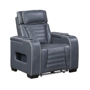 English Elm Power Recliner with LED Lighting Top Grain Leather Massage Heated Theater Chair B011P580814