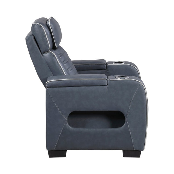 English Elm Power Recliner with LED Lighting Top Grain Leather Massage Heated Theater Chair B011P580814