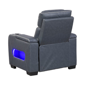 English Elm Power Recliner with LED Lighting Top Grain Leather Massage Heated Theater Chair B011P580814