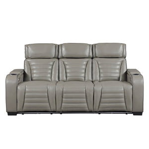 English Elm Power Reclining Sofa with Massage Heat Wireless Charging and LED Lights in Leather B011P580815