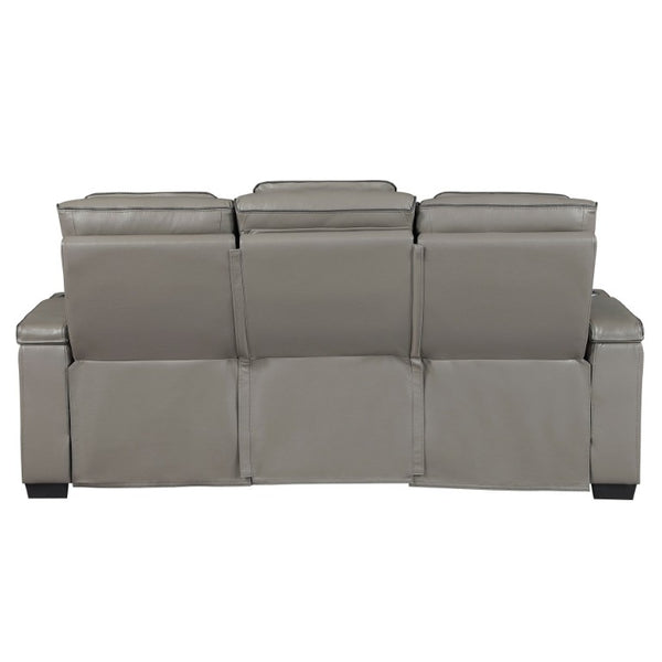 English Elm Power Reclining Sofa with Massage Heat Wireless Charging and LED Lights in Leather B011P580815