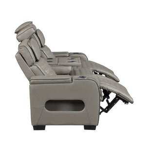 English Elm Power Reclining Sofa with Massage Heat Wireless Charging and LED Lights in Leather B011P580815