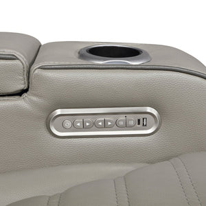 English Elm Power Reclining Sofa with Massage Heat Wireless Charging and LED Lights in Leather B011P580815