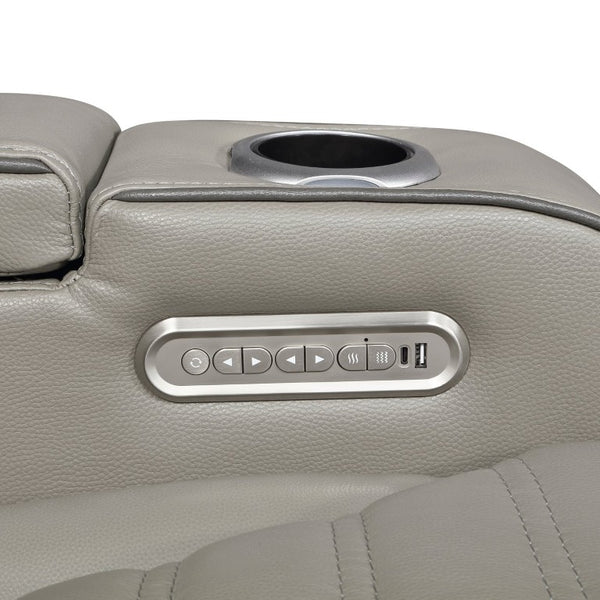 English Elm Power Reclining Sofa with Massage Heat Wireless Charging and LED Lights in Leather B011P580815