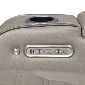 English Elm Power Reclining Loveseat with Top-Grain Leather Massage Speakers and LED Ambiance B011P580816