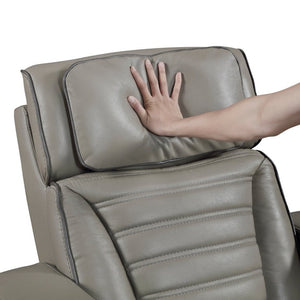 English Elm Power Reclining Loveseat with Top-Grain Leather Massage Speakers and LED Ambiance B011P580816