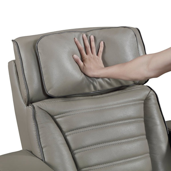 English Elm Power Reclining Loveseat with Top-Grain Leather Massage Speakers and LED Ambiance B011P580816