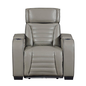 English Elm Power Reclining Home Theater Chair Top Grain Leather with Heat Massage and LED B011P580817