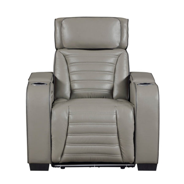 English Elm Power Reclining Home Theater Chair Top Grain Leather with Heat Massage and LED B011P580817