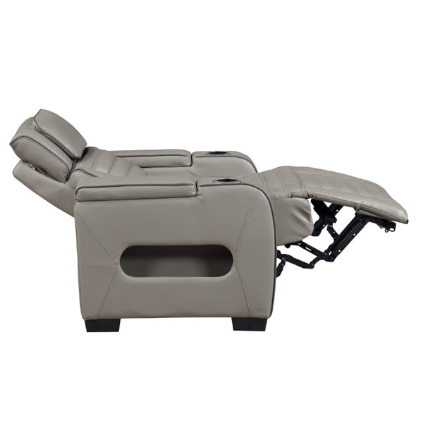 English Elm Power Reclining Home Theater Chair Top Grain Leather with Heat Massage and LED B011P580817
