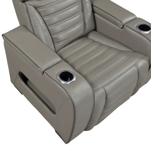 English Elm Power Reclining Home Theater Chair Top Grain Leather with Heat Massage and LED B011P580817