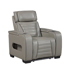 English Elm Power Reclining Home Theater Chair Top Grain Leather with Heat Massage and LED B011P580817