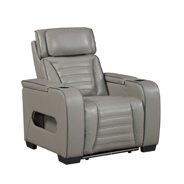 English Elm Power Reclining Home Theater Chair Top Grain Leather with Heat Massage and LED B011P580817