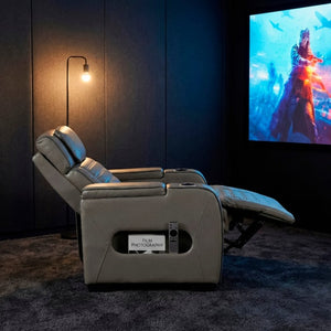 English Elm Power Reclining Home Theater Chair Top Grain Leather with Heat Massage and LED B011P580817