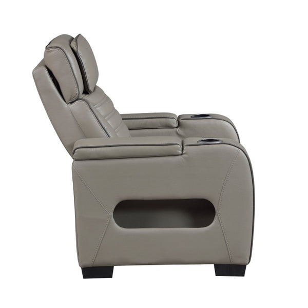 English Elm Power Reclining Home Theater Chair Top Grain Leather with Heat Massage and LED B011P580817