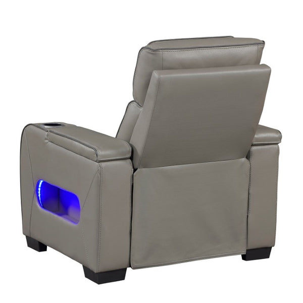 English Elm Power Reclining Home Theater Chair Top Grain Leather with Heat Massage and LED B011P580817